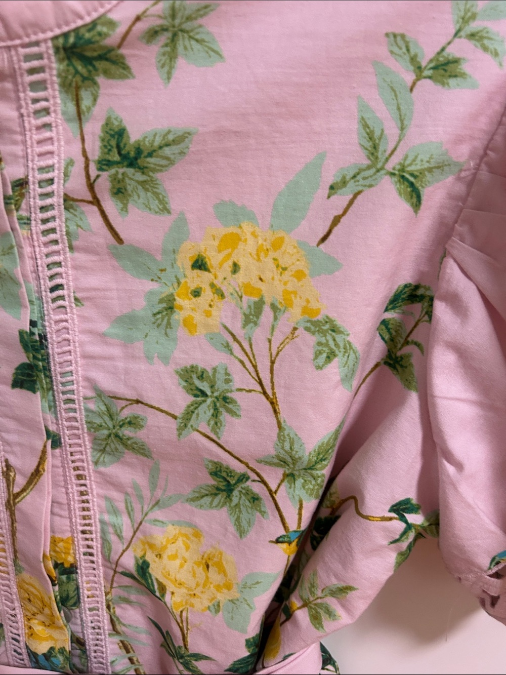 Women's Pink Floral Tie-Waist Dress J.Marie - Picture 3 of 6